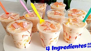 Postre Fácil para Vender Con tan Solo 4 Ingredientes POSTRE FRIOGELATINA DURAZNO CRIS EN LA COCINA [upl. by Nairdna]