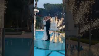 ❤️ taglio torta in piscina con spettacolo pirotecnico PART 3 😍 shorts wedding matrimonio [upl. by Andree]