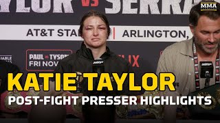 Katie Taylor Calls Head Butts Accidental in Win Over Amanda Serrano  MMA Fighting [upl. by Atinahs]