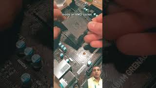 Inside an AMD socket shorts computer mkinfotech pcs repair tech gamingcomputer [upl. by Chanda]