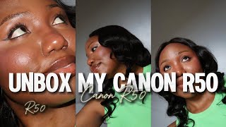 UNBOX MY CANON EOS R50 WITH ME 1845mm LENS best purchase ever🤩🤩 r50 canonphotography review [upl. by Cicily]