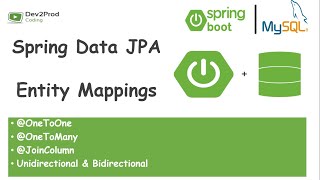 Entity Mapping  OneToOne OneToMany JoinColumn Spring Data JPA  Spring Boot  Dev2Prod Coding [upl. by Adnahs]