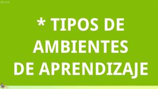 ¿Qué es un ambiente de aprendizaje Tipos generadores elementos y momentos o espacios [upl. by Aicemed]