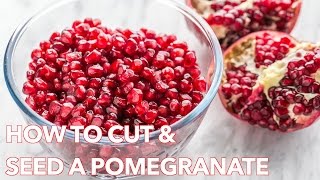 Best Way To Cut amp Seed a Pomegranate  Natashas Kitchen [upl. by Neffirg]