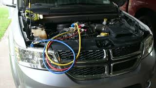 Dodge journey AC low pressure port Location and refrigerant Type [upl. by Amelie853]