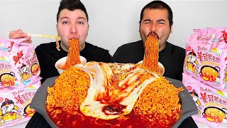 EXTREMELY CHEESY CARBO FIRE NOODLES • Mukbang amp Recipe [upl. by Alexi787]