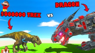 NEW TREX vs ALL UNITS in Animal Revolt Battle Simulator with SHINCHAN and CHOP [upl. by Jorey210]