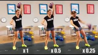 Ksenia Dedyukhina slow motion kettlebell snatch technique [upl. by Wasserman]