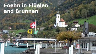 Foehn wind in Flüelen and Brunnen Lake Lucerne Switzerland [upl. by Akimal]