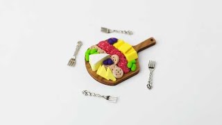 Quick Crafts  Making Food Miniatures  Charcuterie Board  Sculpeycom [upl. by Gibbons702]