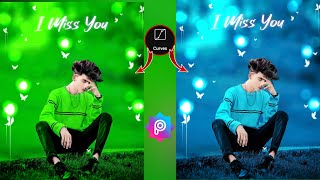 Picsart I Miss You Photo Editing  Picsart Background Colour Change New Tricks [upl. by Adnik]