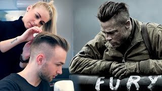 Brad Pitt Hair from FURY  Professional Guide  Mens Undercut [upl. by Ninnette856]