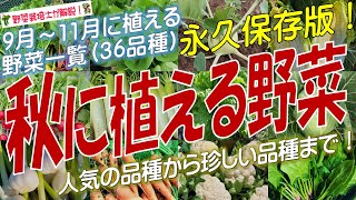 秋に植える野菜（36品種）永久保存版 [upl. by Bubalo]