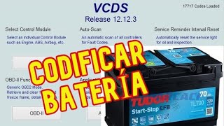 CODIFICAR BATERÍA Audi Volkswagen Seat y Skoda con VagCom Battery coding [upl. by Bensky90]