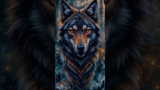 Sky wolf 🌛 fantasy mystic sky wolf hypnotic digitalart ai aesthetic magic [upl. by Holli]