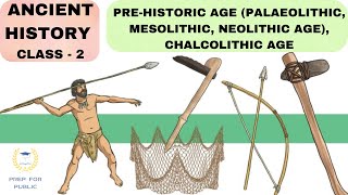 ANCIENT HISTORY  CLASS  2 PRE  HISTORIC AGE PALAEO MESO NEOLITHIC AGE CHALCOLITHIC AGE [upl. by Ehtylb]