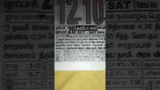 Tamil Daily Calendar12102024purattasi 26shorts [upl. by Nyar228]