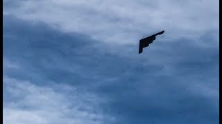 B2 Stealth Bomber flyover The Rose Bowl 2018 [upl. by Neelie]