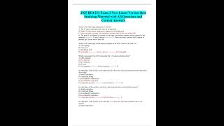 2025 BIO 251 Exam 3 New Latest Version Best Studying Material with All Questions and Correct Answer [upl. by Dhiren]