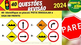 SIMULADO DO DETRAN 2024  REVISÃO PARA PROVA PROVA 3001 [upl. by Rosina]