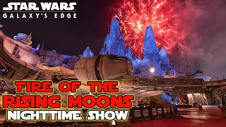 NEW Fire of the Rising Moons Fireworks Show  Star Wars Galaxys Edge at Disneyland Park [upl. by Niel]