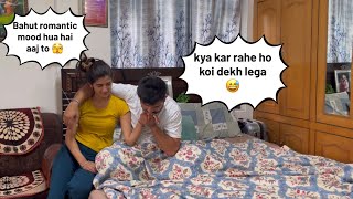 Romantic prank on wife 😘😂  Her reaction😳 Shivam and Babita romantic prank youtube [upl. by Sandra]