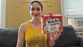 Eating Welch’s Strawberry Fruit Snacks ASMR no talking [upl. by Lednahc103]