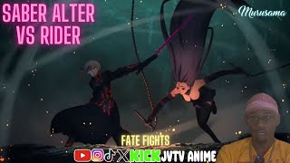 Saber Alter vs Rider Fate Reaction [upl. by Gabie]