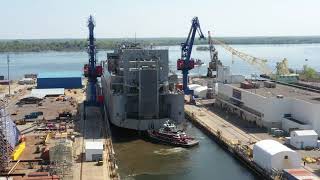 Drydocking USNS Charlton at Philly Shipyard  Drone Viewpoint [upl. by Rhianon]