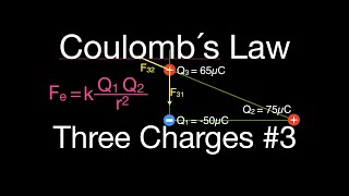 Coulombs Law 7 of 7 Force on Three Charges Arranged in a Right Triangle [upl. by Deyas721]