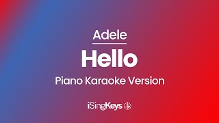 Hello  Adele  Piano Karaoke Instrumental  Original Key [upl. by Yaned661]