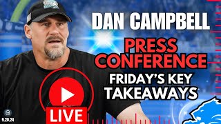 Dan Campbell Press Conference Injury Updates amp Key Takeaways [upl. by Sillek]