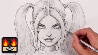 How To Draw Harley Quinn  Sketch Tutorial [upl. by Atiluap58]