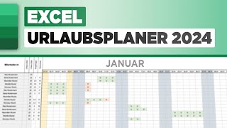 Excel Urlaubsplaner für 2024 inkl Download [upl. by Ateerys]