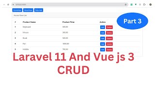 Database Add and Api install with laravel 11 and vue js 3  Part 3 [upl. by Leno]