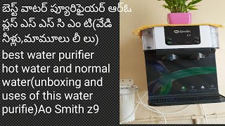 AO Smith z9 water purifierhot water  normal water  unboxing and uses of water purifier [upl. by Goddart]