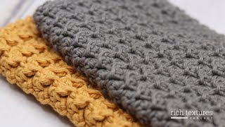 Easy Textured Dishcloth Crochet Pattern [upl. by Seugram935]