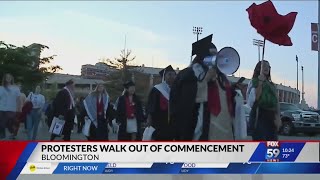 Graduating proPalestinian protesters walk out of IU Bloomington commencement [upl. by Delphina576]