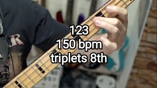 123 150 bpm triplets 8th notes [upl. by Ahsekal]