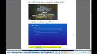 Fix Warzone Content Package Not Available on PS4 [upl. by Akela]