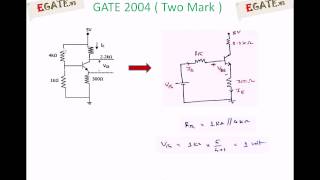 Problem on BJT Transistor Biasing  GATE 2004 ECE  Electronic Devices  wwwegatews [upl. by Jaella]