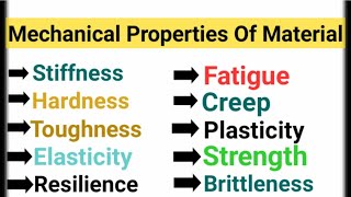 Mechanical Properties of Material Material Science And Metallurgy  Strength of Material [upl. by Devine]