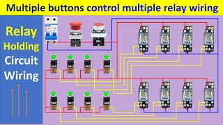 Relay Holding Circuit Wiring  StepbyStep Control Panel Wiring diagram  Electricalgenius [upl. by Ezar259]