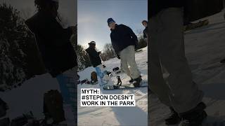 Step On snowboard bindings in the park StepOnMythBusters snowboard Burton [upl. by Slein]