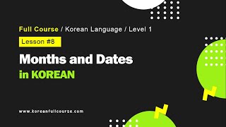 Months and Dates in Korean [upl. by Hanschen]