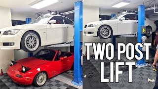 Dream Garage 2 Post Lift Install [upl. by Anayit324]