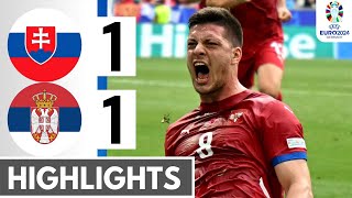 Slovenia vs Serbia 11 HIGHLIGHTS Euro 2024  Zan Karnicnik amp Luka Jovic GOALS [upl. by Enrol]