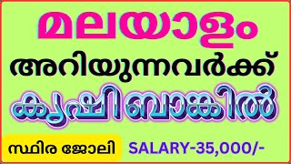 പത്താം ക്ലാസ് പാസായവർക്ക് ബാങ്കിൽ സ്ഥിര ജോലി  jobs [upl. by Kile532]