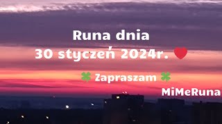 Runa dnia na 30 styczeń 2024r🍀 [upl. by Leontina]