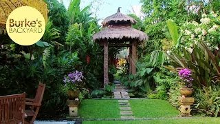 Burkes Backyard Dennis Hundscheidts Tropical Garden How To Make a Small Garden Look Big [upl. by Aissatsana]